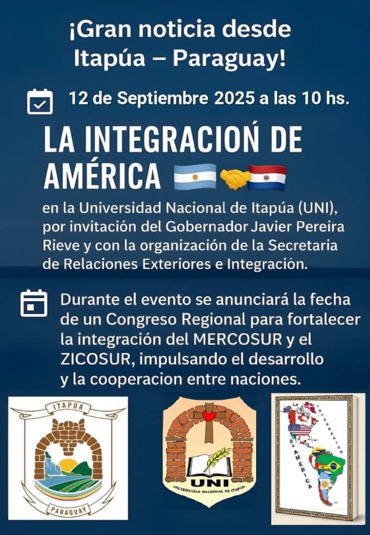 Invitación a la conferencia, el viernes, en la UNI.