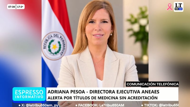 La directora ejecutiva de la ANEAES, Adriana Pesoa, alertó sobre el impacto sanitario que genera el ejercicio de médicos egresados de carreras que no cuentan con acreditación oficial de calidad.