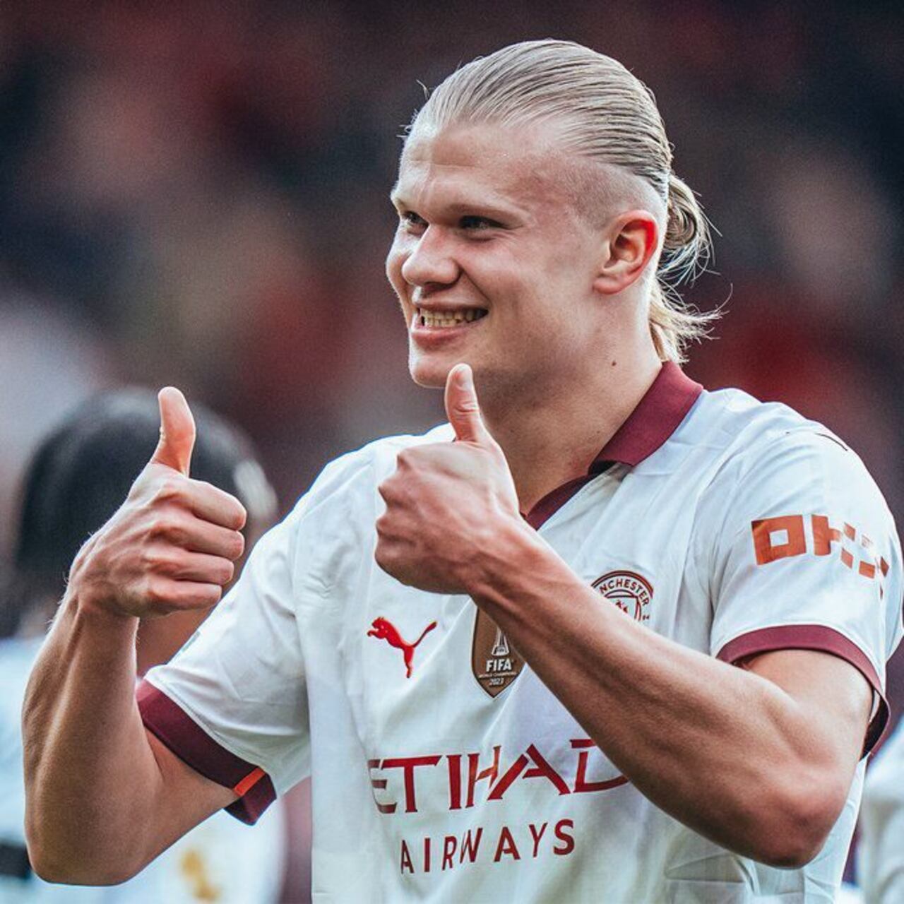 El goleador Erling Haaland festejando su gol.Foto: Manchester City