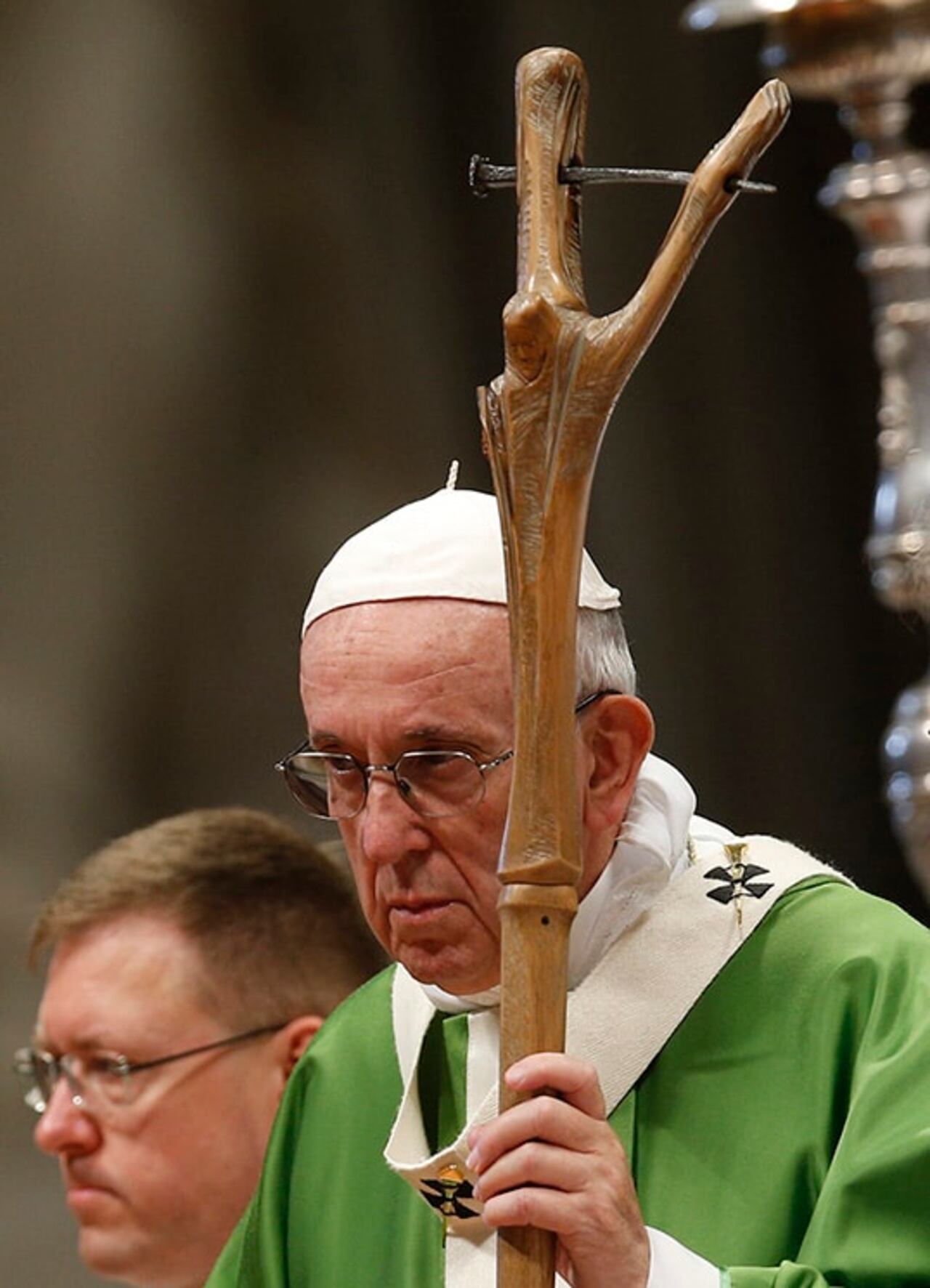 El báculo utilizado por el Papa Francisco. Foto Gentileza.