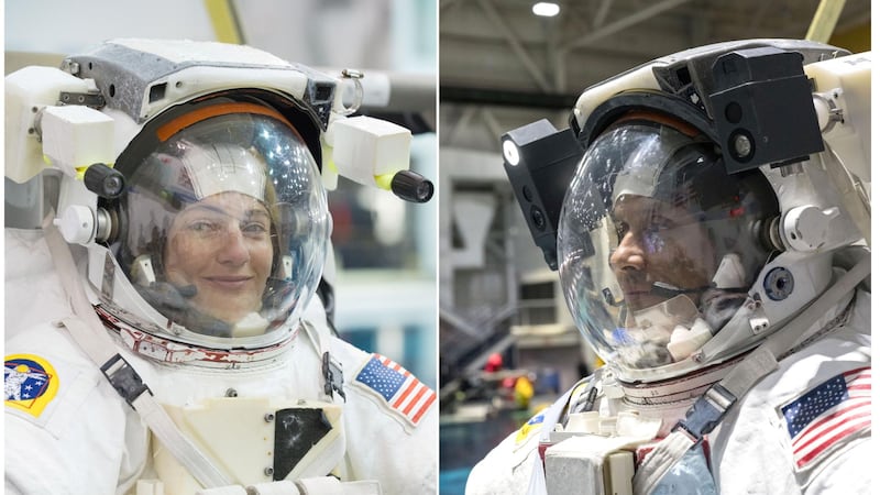 Los astronautas de la NASA: Jessica Meir y Anil Menon.