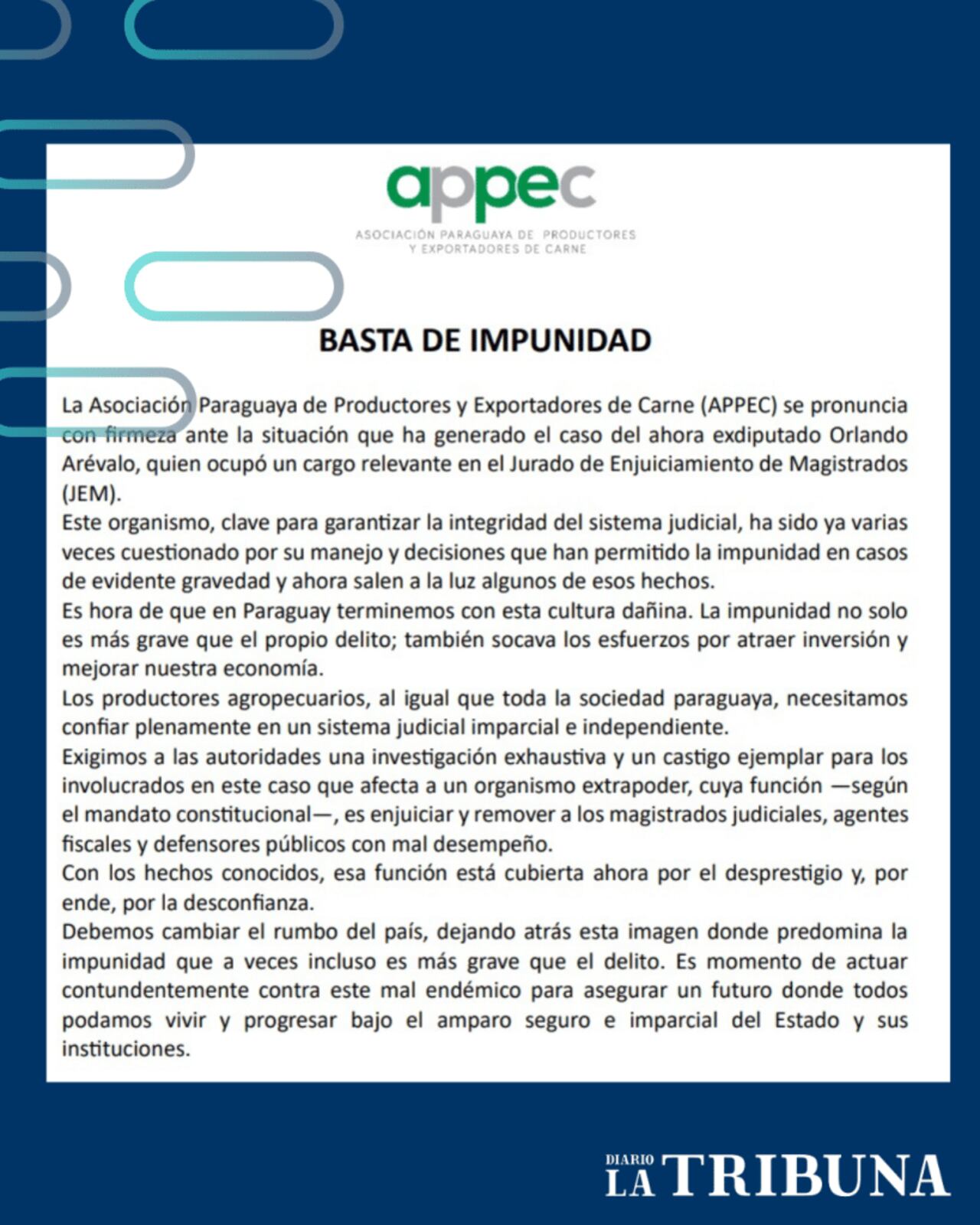 Comunicado de la APPEC.