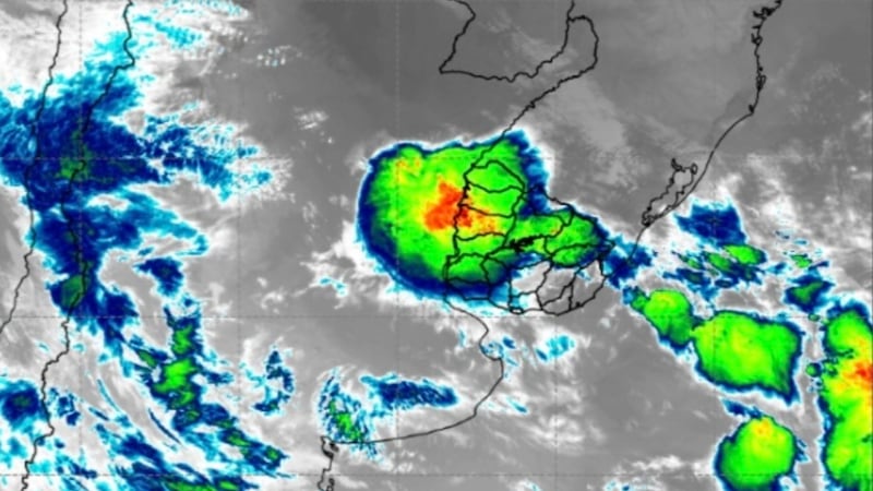 Mapa de fenómeno subtropical en Uruguay. (Foto: Inumet, Uruguay)