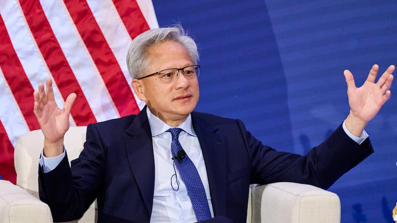Jensen Huang, el director ejecutivo de la tecnológica Nvidia, durante la conferencia con ministros de las primeras veinte economías del mundo (G20), en Estados Unidos.
