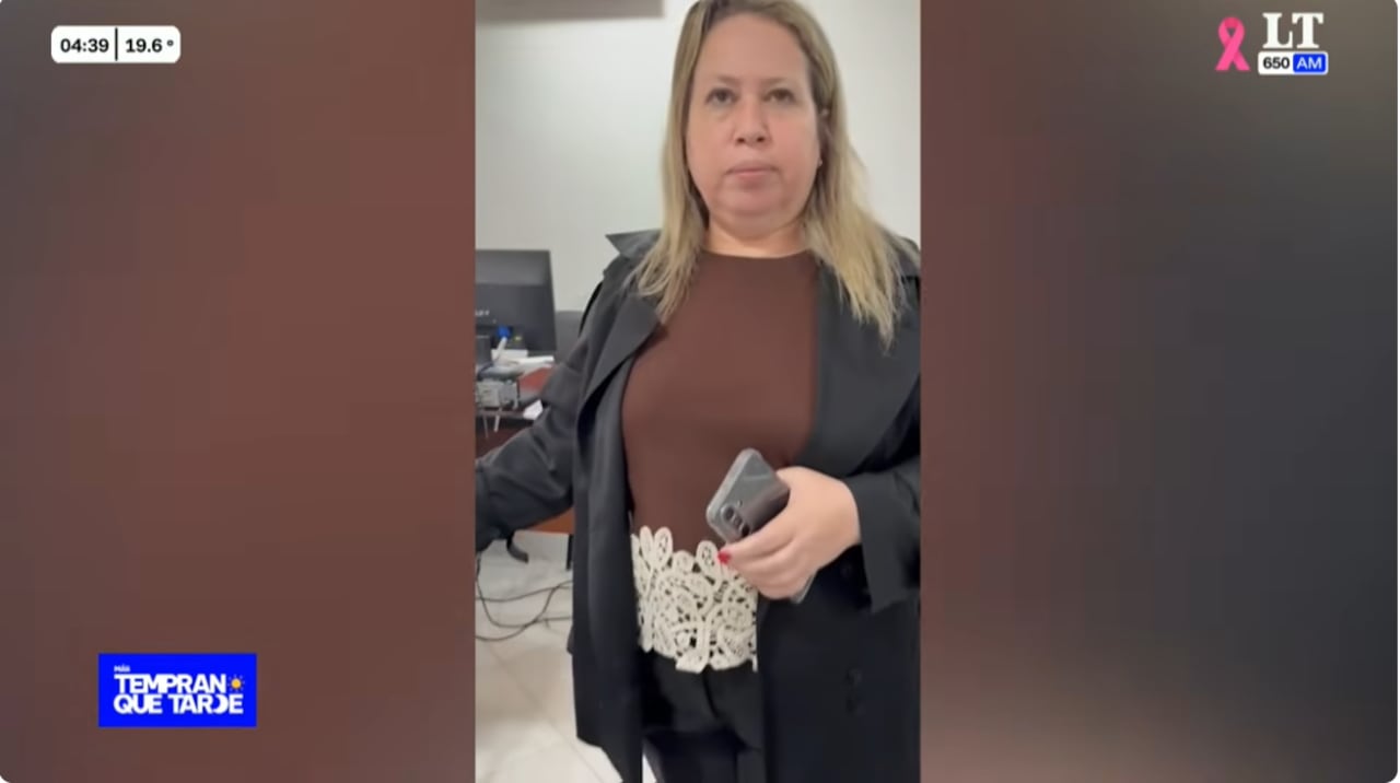La denunciante también acusó a la fiscal Karina Serón a quien se ve en el video que alcanzó a grabar.