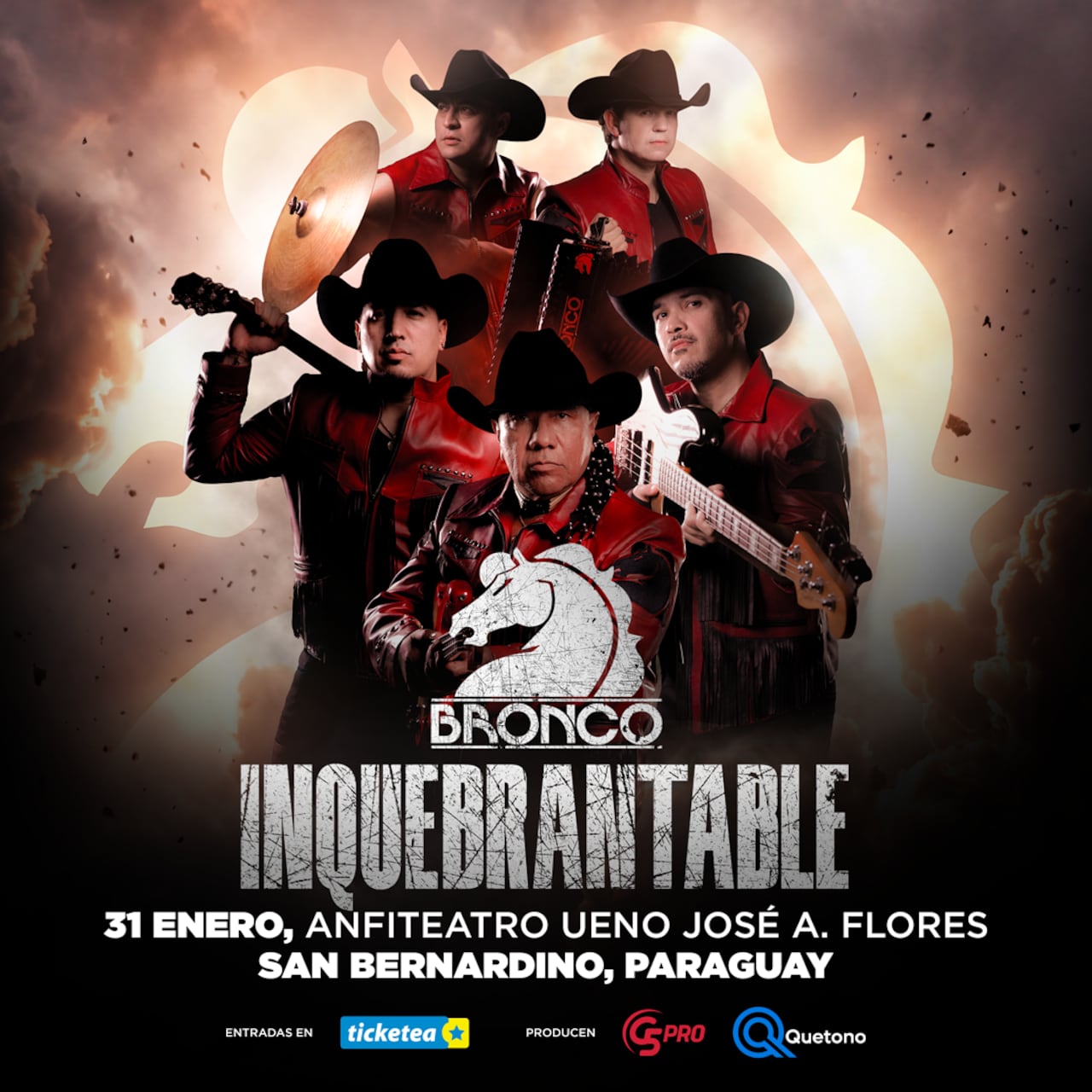 "Inquebrantable" es el nombre de la nueva gira del grupo "Bronco" que iniciará en Paraguay.