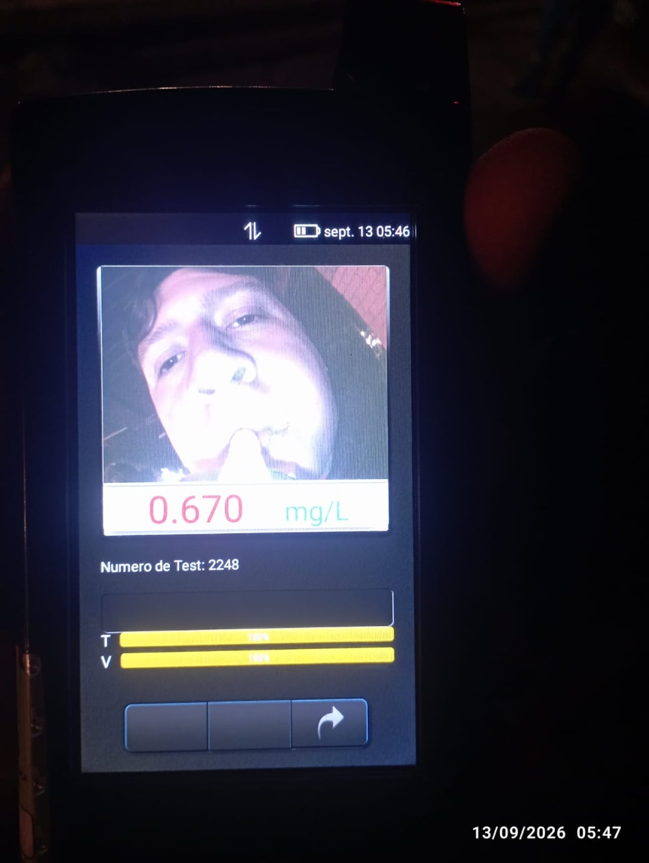 El conductor había dado positivo a alcotest