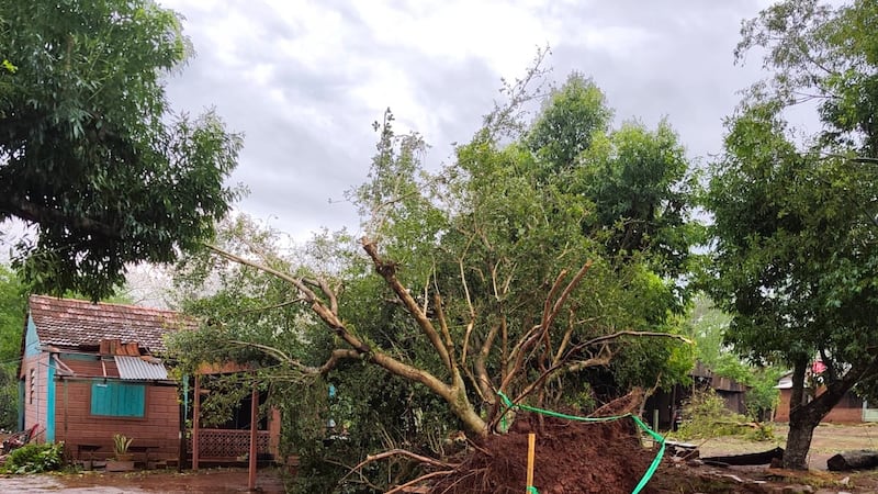 Tornado dejó mas de 60 viviendas dañadas en Bella Vista, Itapúa, la mañana de hoy.