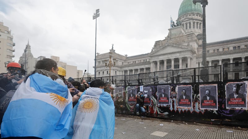 Manifestación contra el Gobierno del presidente de Argentina, Javier Milei, en Buenos Aires (Argentina).