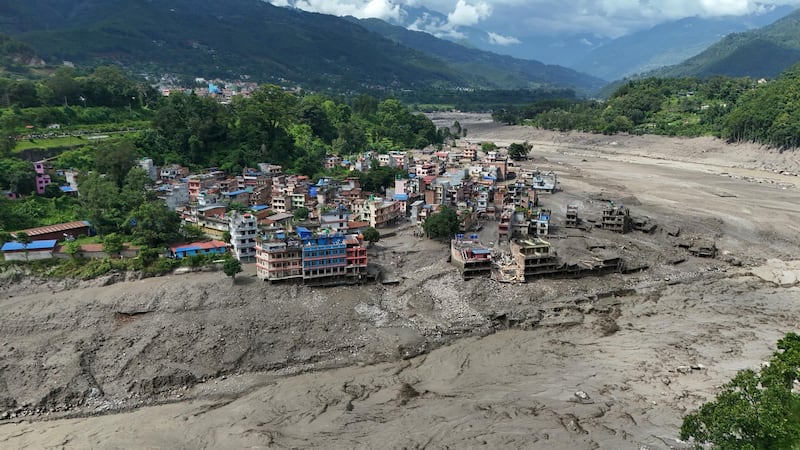 Comunidad de Trishuli Bazar en Nuwakot, distrito de Nepal.