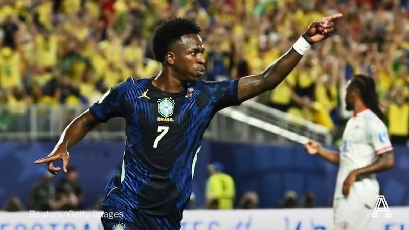 Vinícius Júnior, autor del tercer gol brasileño sobre Haití.