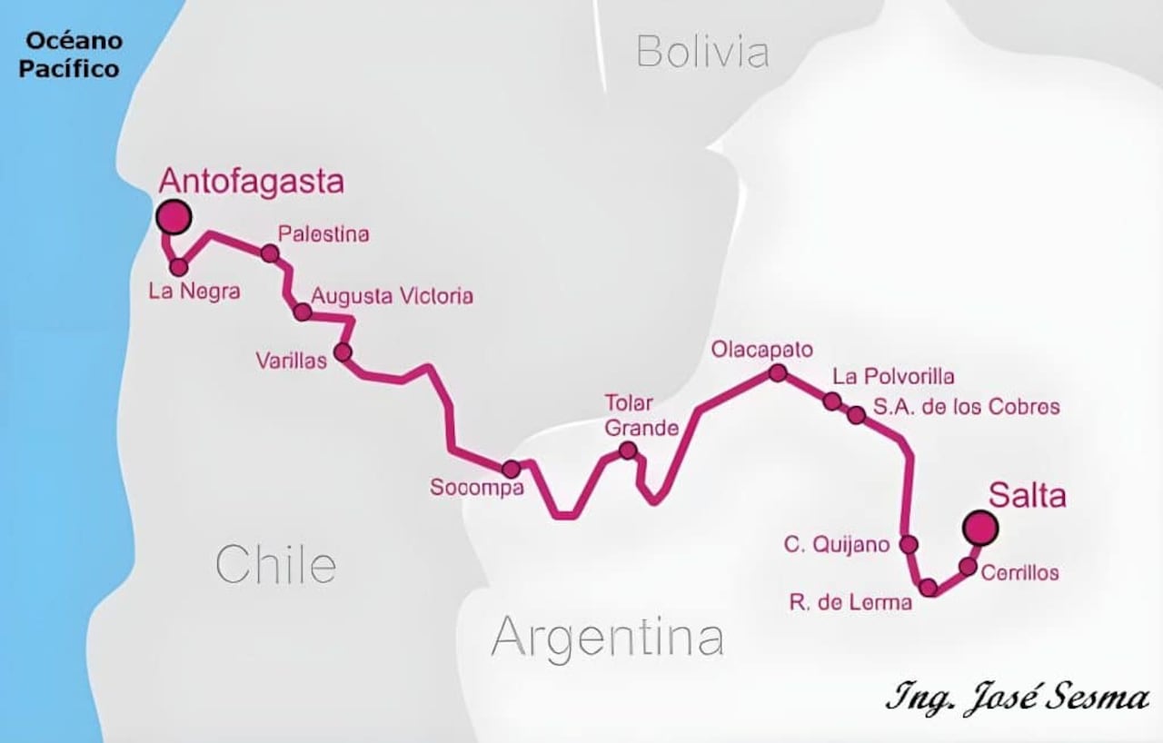 Propuesta del Ing. José Sesma de sumar un corredor bioceánico ferroviario, utilizando infraestructura ya existente y construyendo nuevos tramos.