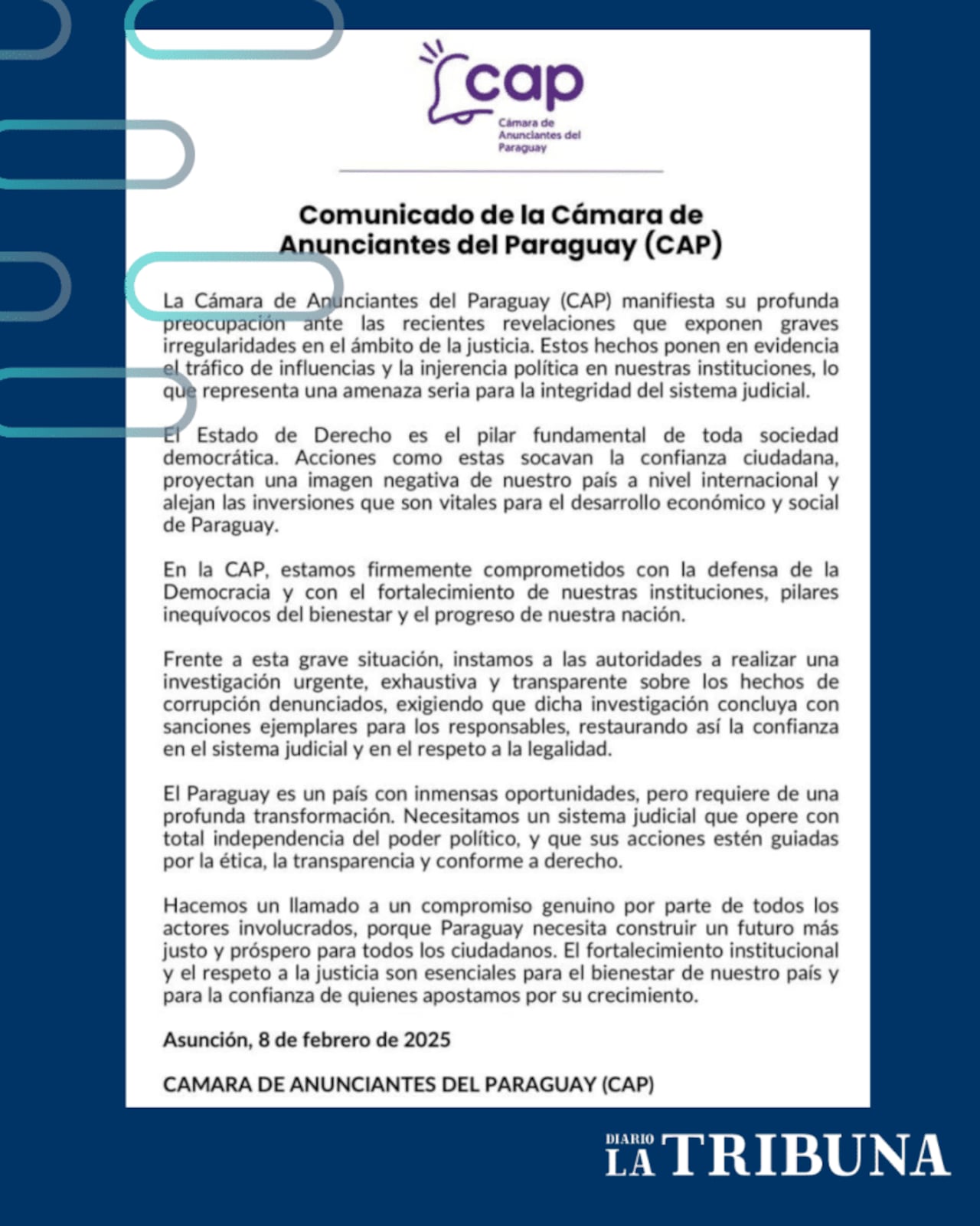 Comunicado de la CAP.