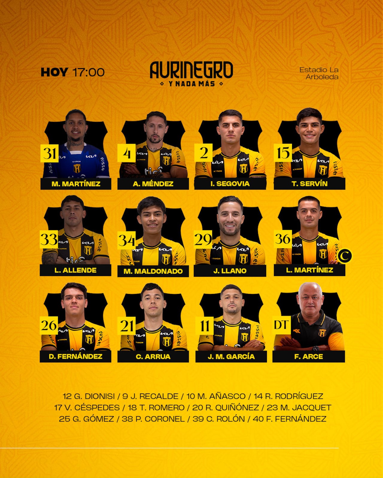 Equipo titular de Guaraní que hace de local en Trinidad.