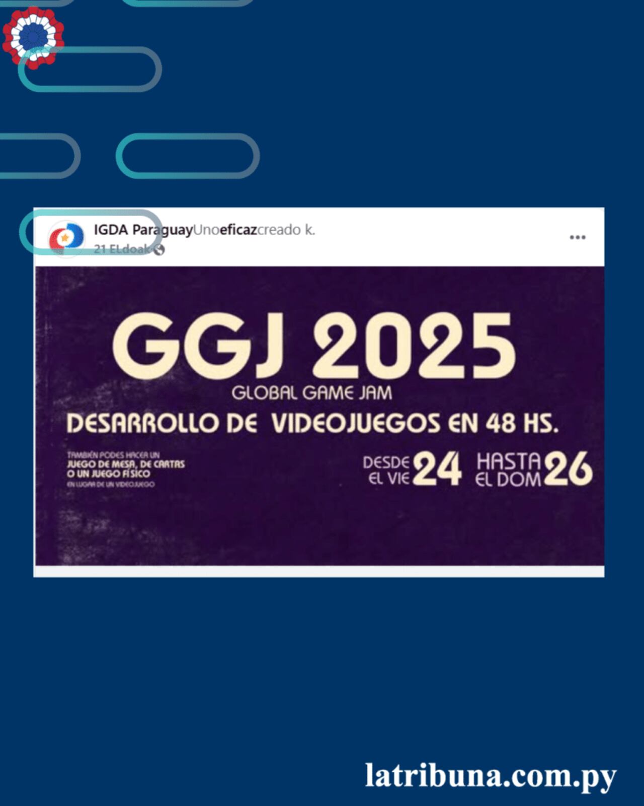 El Game Jam de este año está programado para octubre.