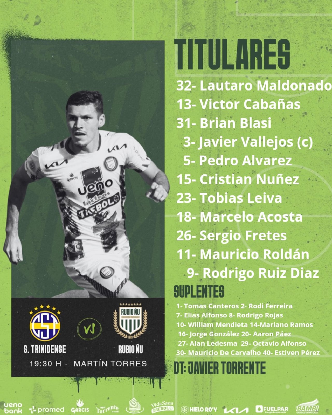 Titulares en el cuadro visitante.