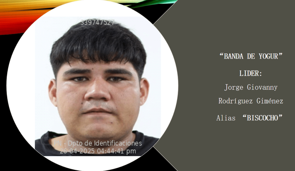 Líder de la "Banda de Yogur". Foto: Policía Nacional.