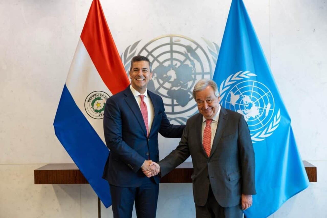 Horas antes de la intervención se reunió con autoridades, entre ellos el Secretario General de la ONU.