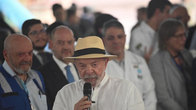 Luiz Inácio Lula da Silva, presidente de Brasil, durante un acto público, en el que reiteró que no quiere guerra comercial con ningún país.