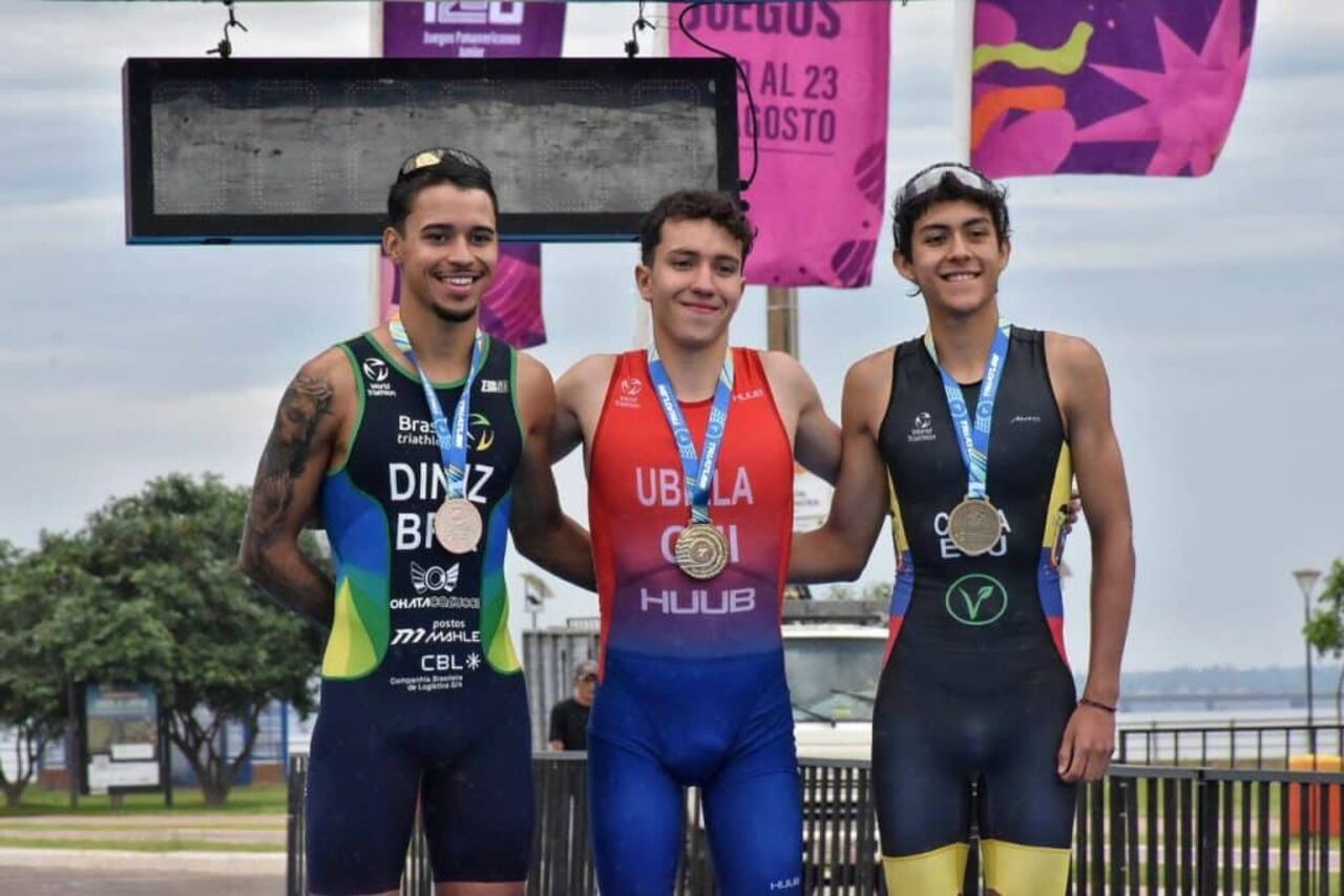 Daniel Ubilla, Chile (oro); Caua Diniz, Brasil (plata), y Thomas Chica, Ecuador (bronce).