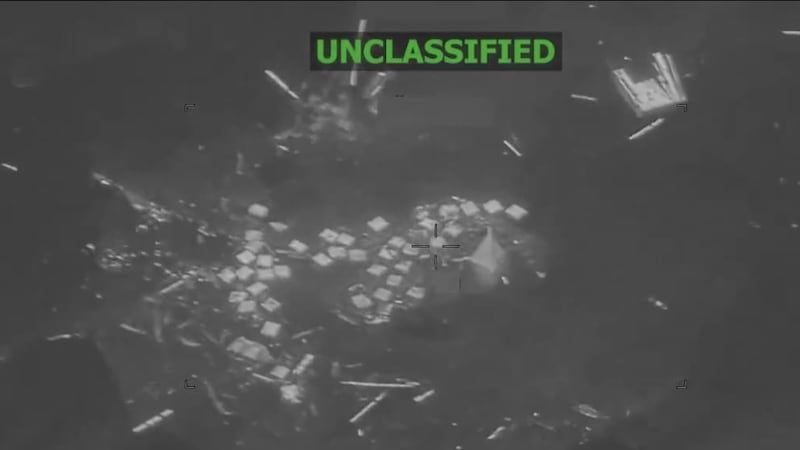 Captura de video de la ofensiva antinarco de Comando Sur en el Caribe.