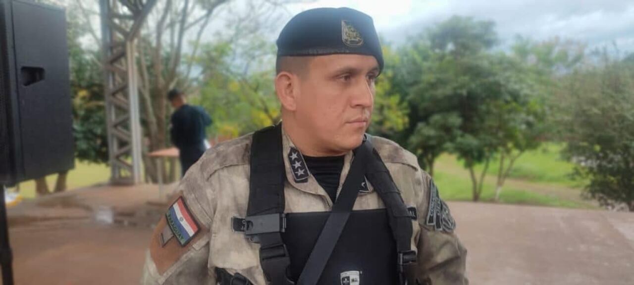 Oficial inspector Javier Noguera, coordinador del curso comando dirigido a policías en servicio en el departamento de Itapúa.
