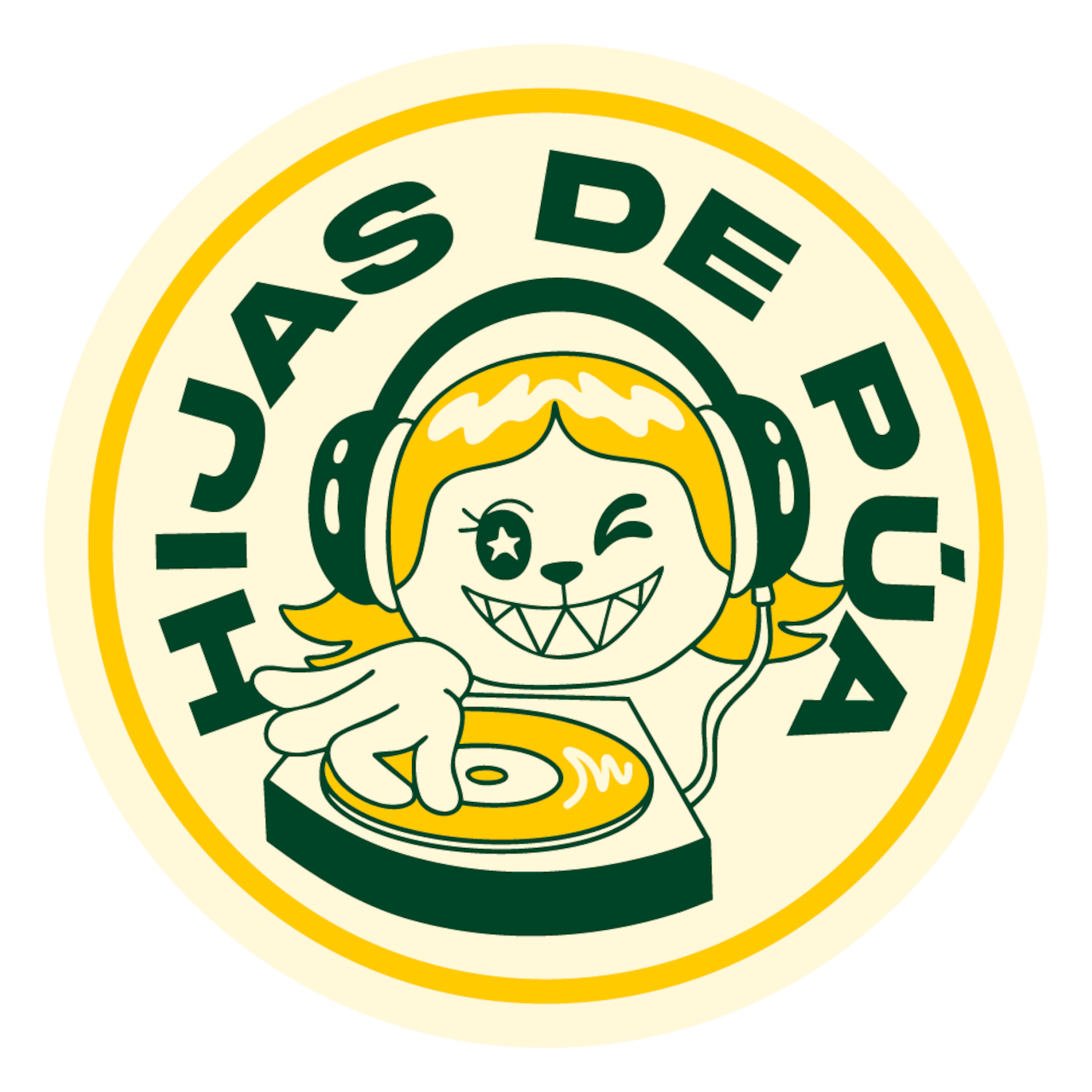 El logo de las “Hijas de púa” que celebran dos años de música y comunidad.