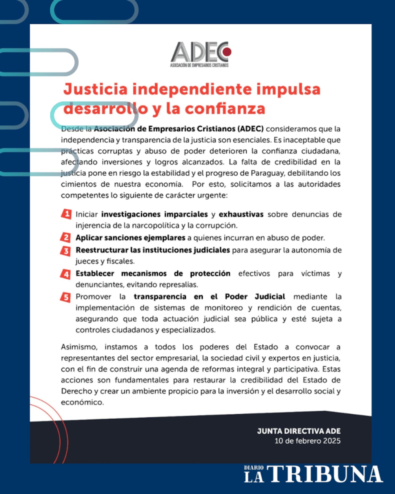 Comunicado de ADEC.