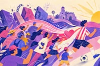 Un pueblo de estirpe y mística también juega el Mundial