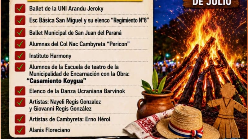 Programa a ser desarrollado durante el "san Juan Ára" que organiza el Comisoe, para este sábado.