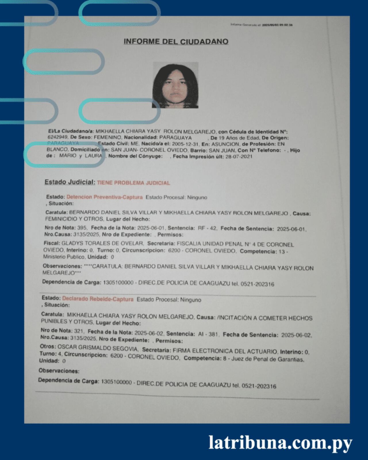 Se investigará su grado de participación como instigadora o cómplice.