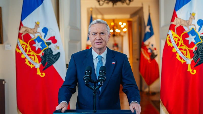 El mandatario de Chile, José Antonio Kast, durante una conferencia en la ciudad de Santiago.