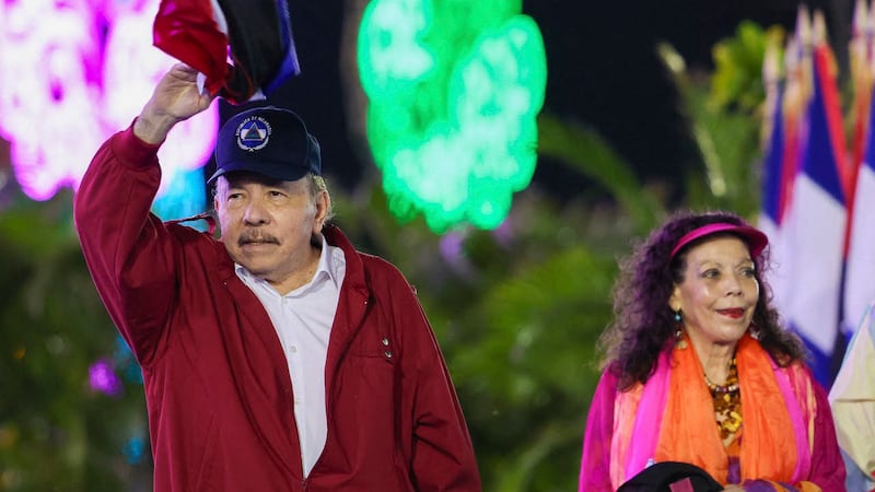 El presidente de Nicaragua, Daniel Ortega, y la vicepresidenta, Rosario Murillo, durante uno de los recientes actos públicos en la capital, Managua.