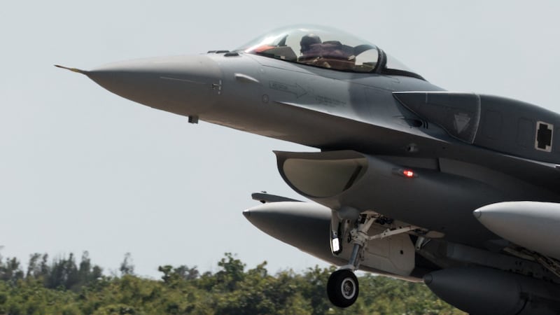 Los nuevos aviones caza F-16V Block 70 fabricados en EE.UU. comprados por Taiwán.