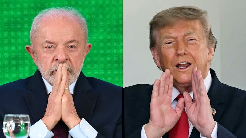El presidente de Brasil, Luiz Inacio Lula da Silva (i) y mandatario estadounidense, Donald Trump. La guerra comercial entre Estados Unidos y Brasil tiende a agravarse.