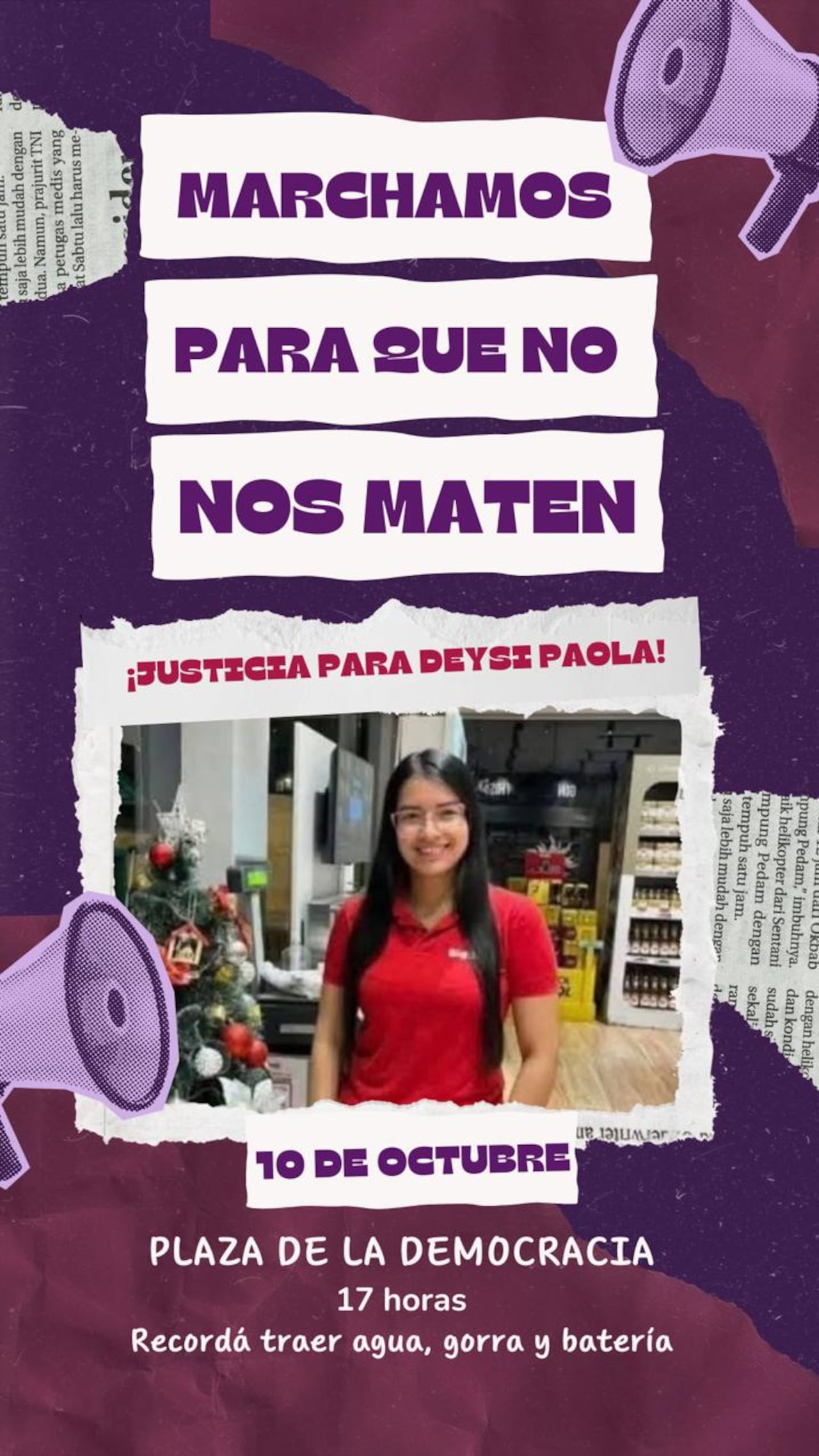 Convocan a una movilización para exigir justicia para Deisy Paola.