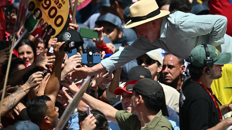 Cierre de campaña de Luiz Inacio Lula da Silva, en Sao Paulo, Brasil.