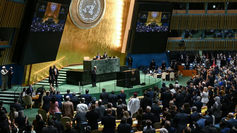 Sesión de la asamblea general de las Naciones Unidas, en Nueva York, Estados Unidos.