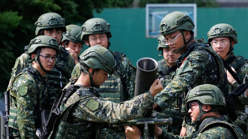 Militares taiwaneses durante ejercicios militares.