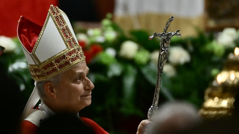 El papa León XIV durante una misa en la basílica de San Pedro, Roma.