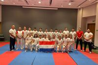 Frondosa representación guaraní compite en megavento de karate en Colombia