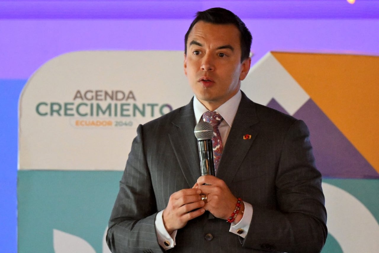 Daniel Noboa, presidente de Ecuador, durante un acto público en Quito. (archivo)