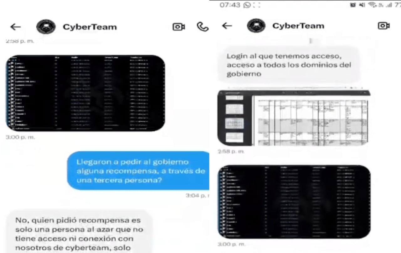 Captura de los chats entre el grupo "Cyberteam" y el medio radial. Al respecto el ministro Gustavo Villate, declaró a la prensa que "darle mucho destaque es lo que ellos buscan".