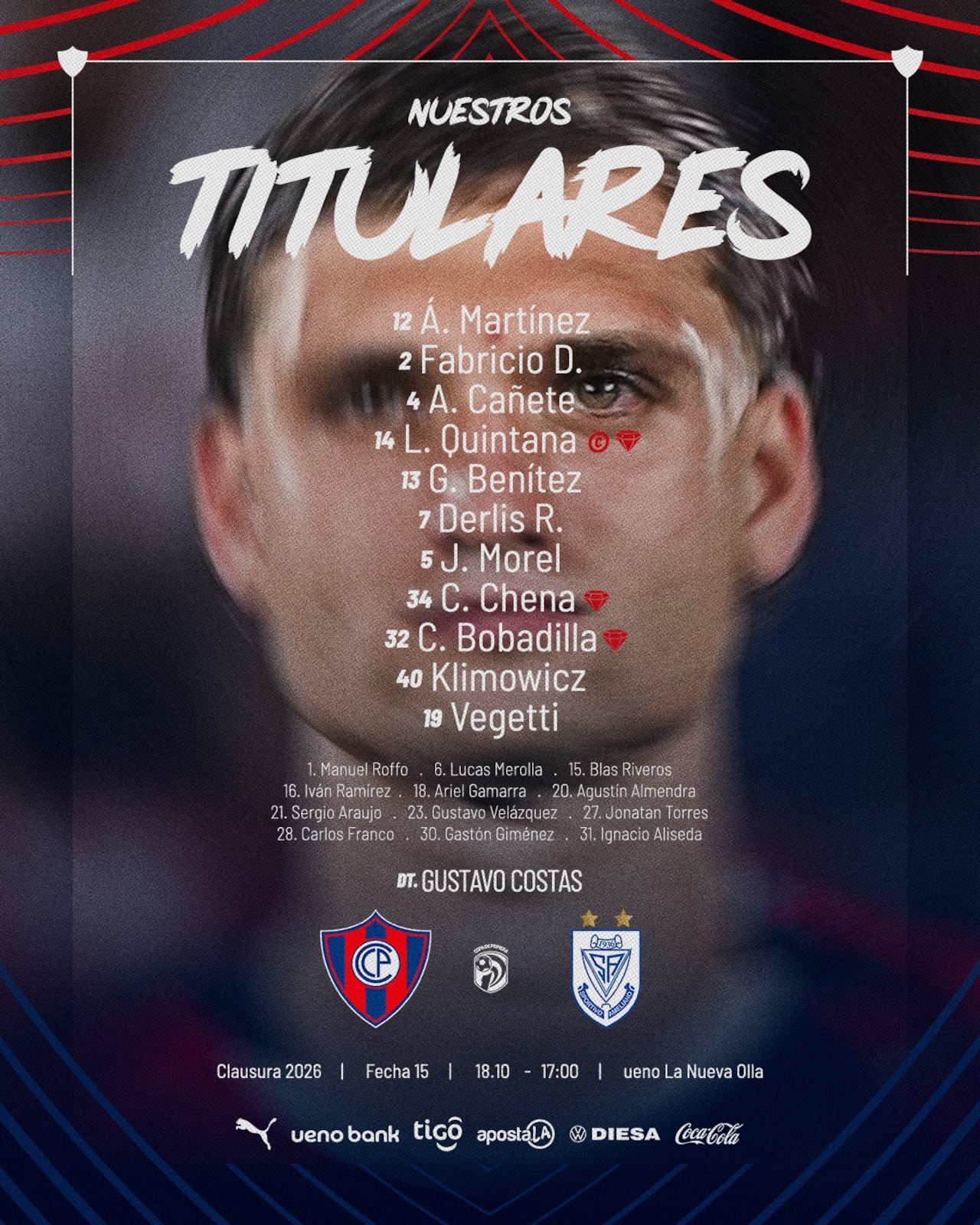 Titulares en el equipo local.