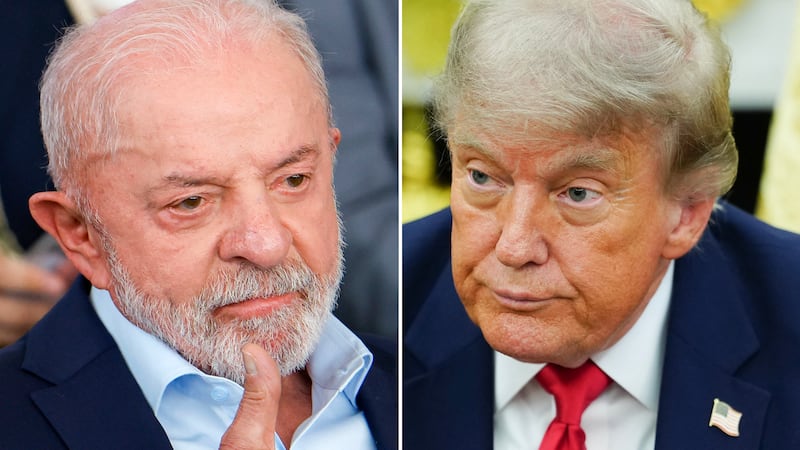 Combo de fotografías del presidente brasileño, Luiz Inacio Lula da Silva (i) y el mandatario estadounidense, Donald Trump.