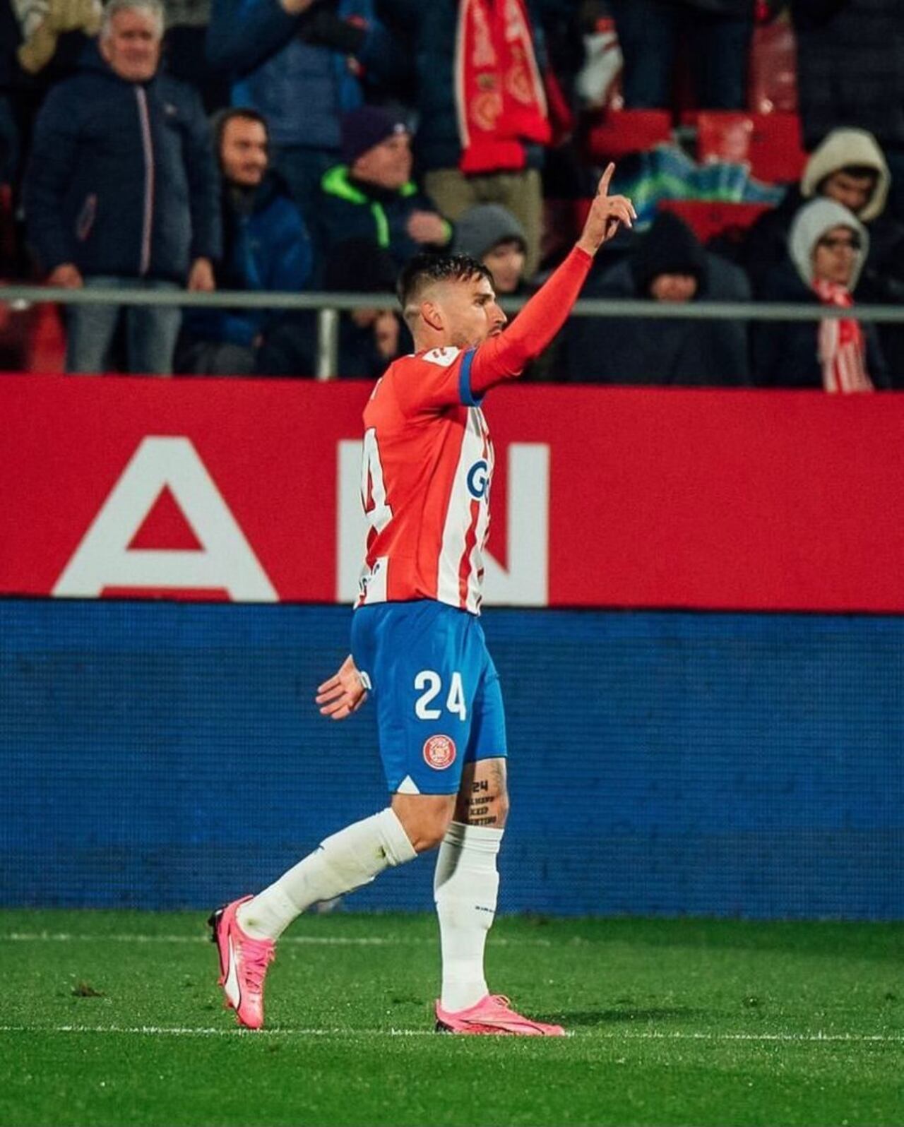 Portu festejando el primer gol del partido, Foto: Girona.