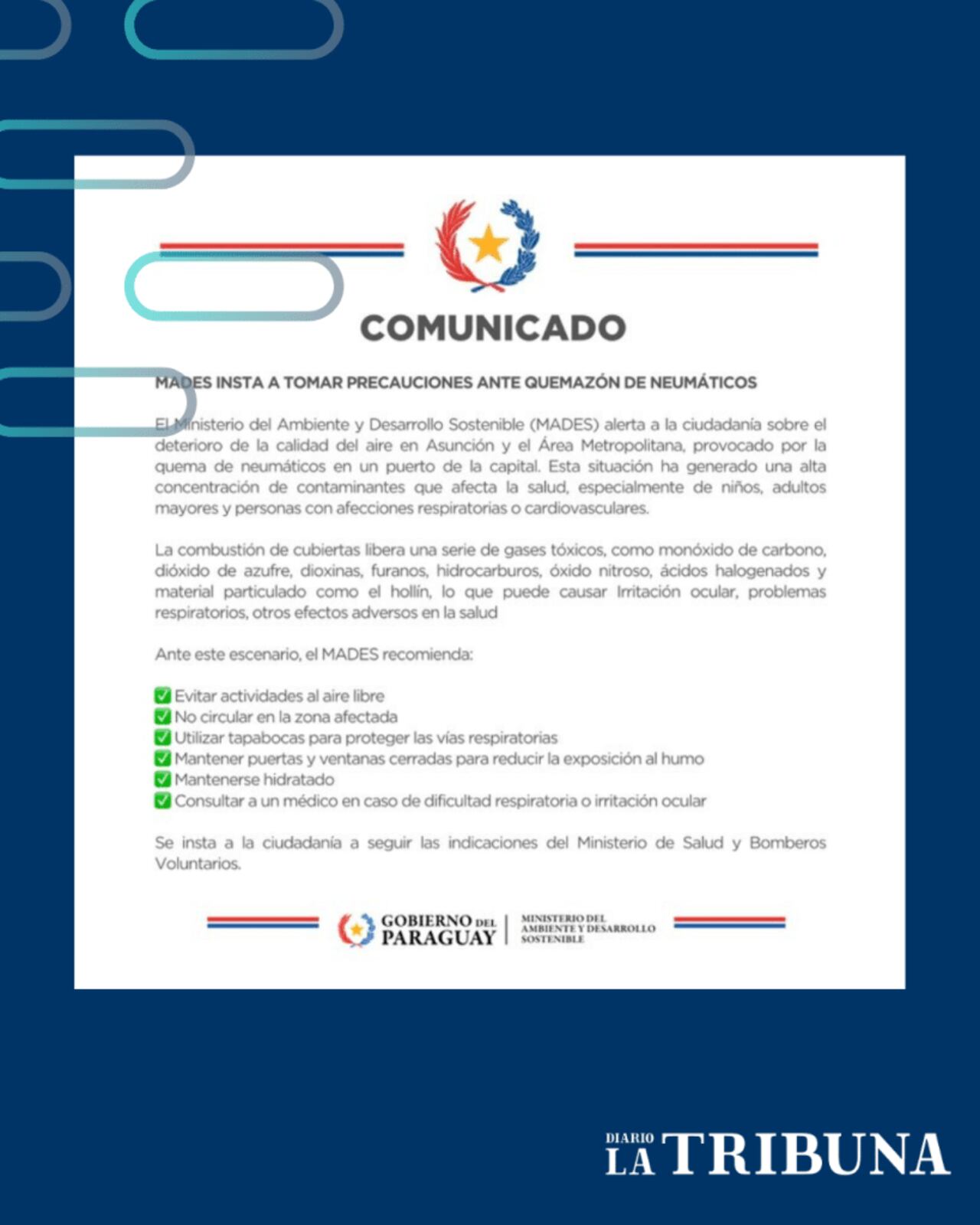 Comunicado del MADES ante el incendio