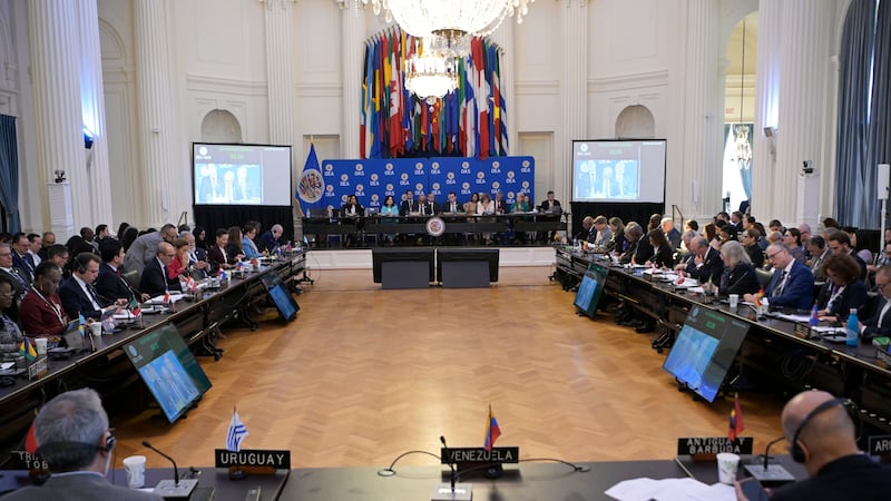 Reunión de consulta de Ministros de Relaciones Exteriores celebrada, en la sede de la OEA en Washington (EE.UU.). La OEA aprobó una resolución que exige a Nicaragua la celebración de elecciones y la liberación incondicional de presos políticos, después de que el presidente nicaragüense, Daniel Ortega, anunciara que no habrá más comicios en el país.