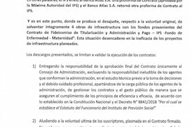 Auditoría del IPS denunció hechos concretos en contrato de fideicomiso