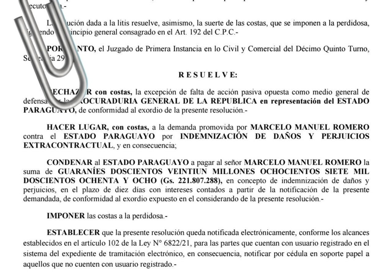 El Tribunal de Sentencia integrado por los magistrados Víctor Hugo Alfieri, Darío Báez Ferreira y María Luz Martínez Vázquez admitió el retiro de la acusación fiscal y dictó su sobreseimiento definitivo.
